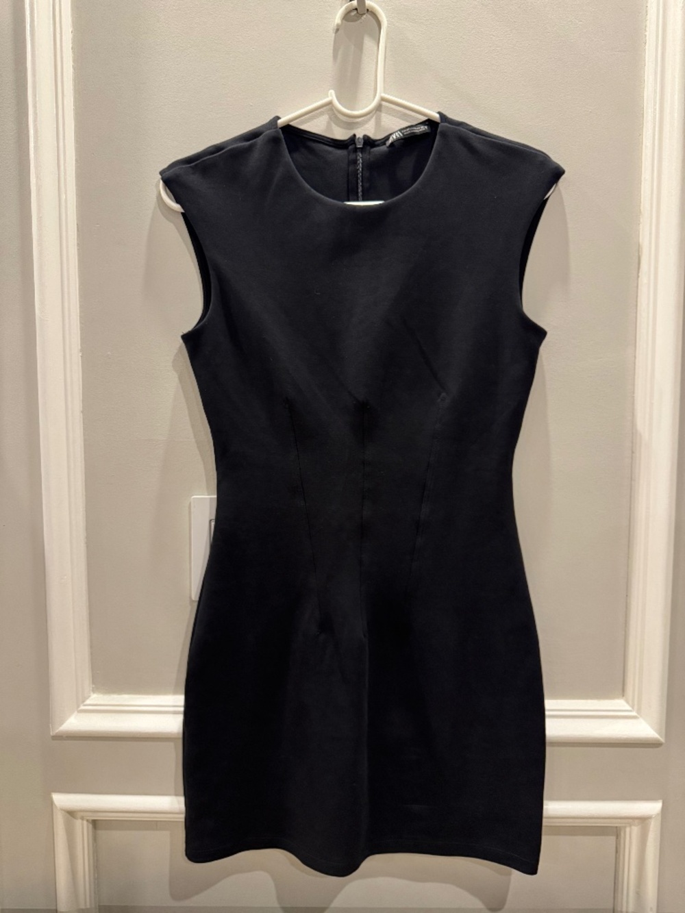 Zara Black Structured Mini Dress Size M